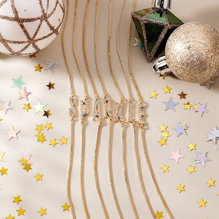 Pavé Initial Chain Bracelet
