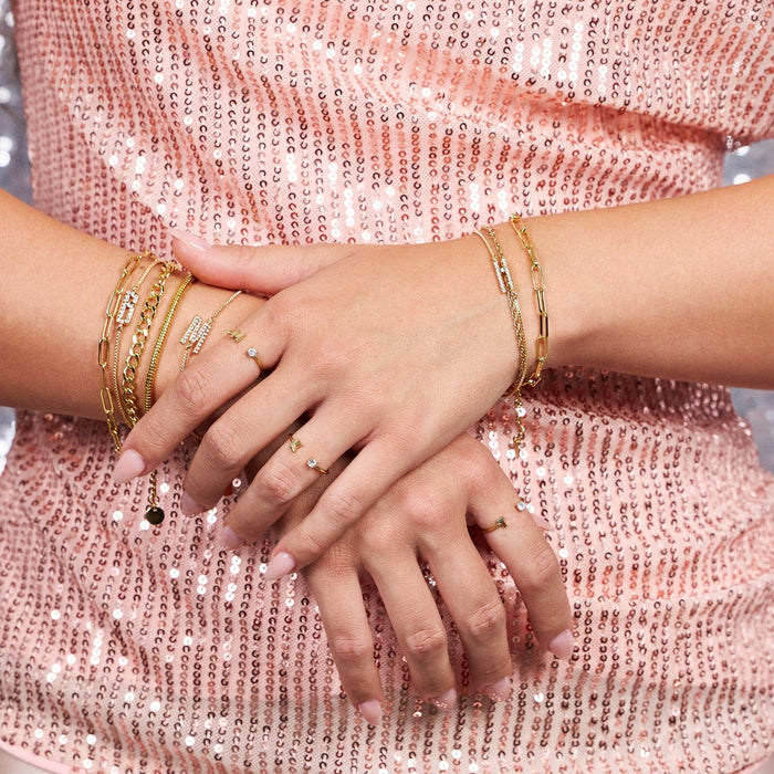 Pavé Initial Chain Bracelet