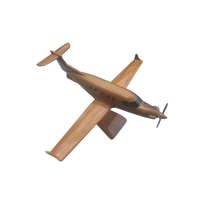 PC-12 ( PC12 ) Pilatus Mahogany wood Desktop Airplane model