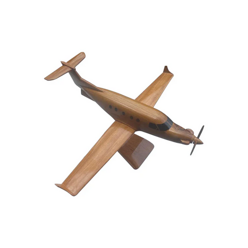 PC-12 ( PC12 ) Pilatus Mahogany wood Desktop Airplane model