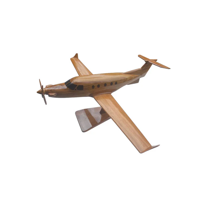 PC-12 ( PC12 ) Pilatus Mahogany wood Desktop Airplane model