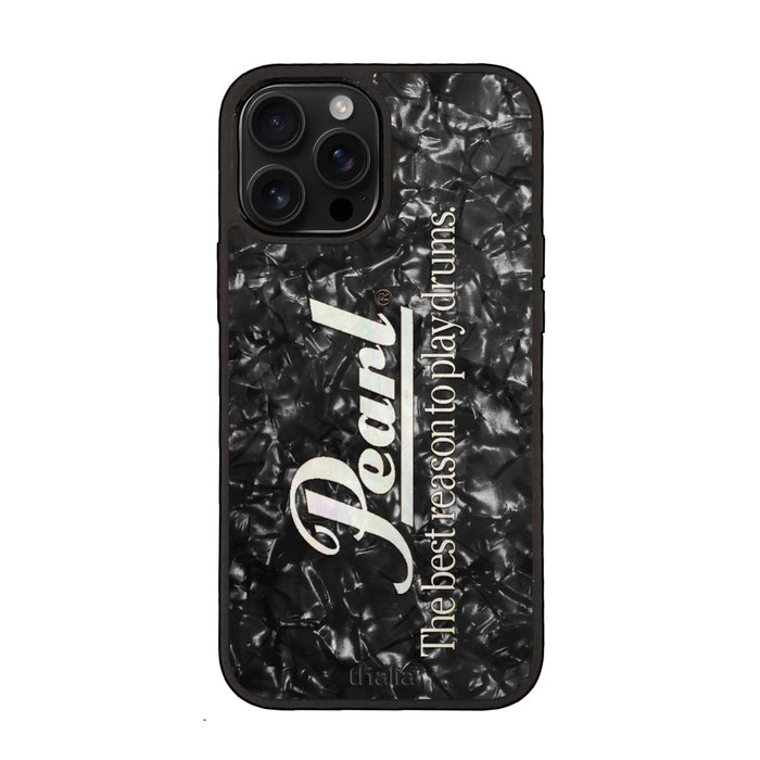 PearlbyThalia Pearl Black with Vertical Pearl Logo | iPhone Case