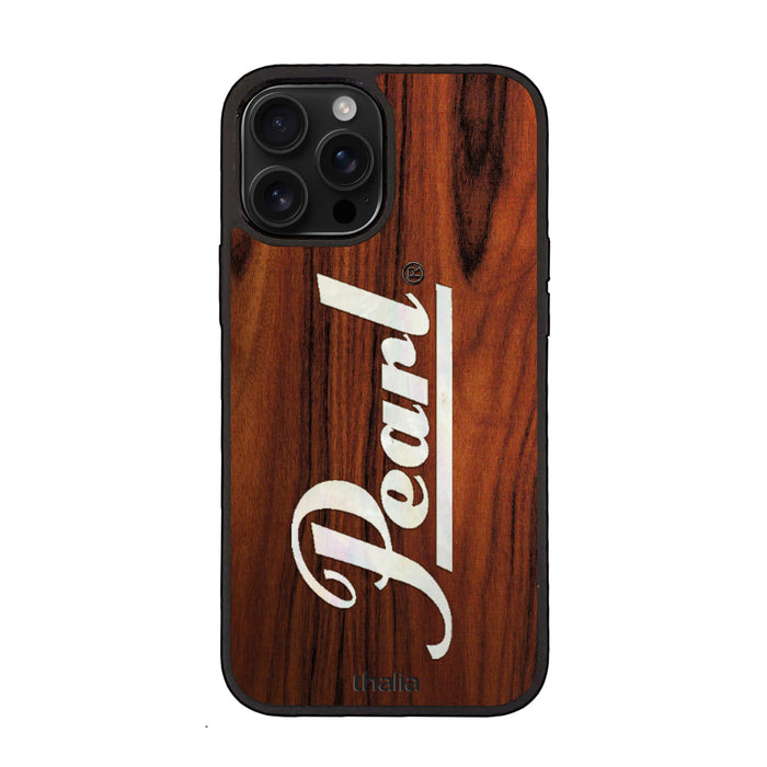 PearlbyThalia Pearl Rosewood with Vertical Pearl Logo | iPhone Case