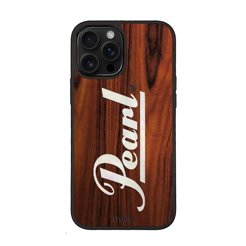 PearlbyThalia Pearl Rosewood with Vertical Pearl Logo | iPhone Case