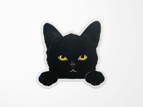 Peek-A-Boo Black Cat Vinyl Sticker