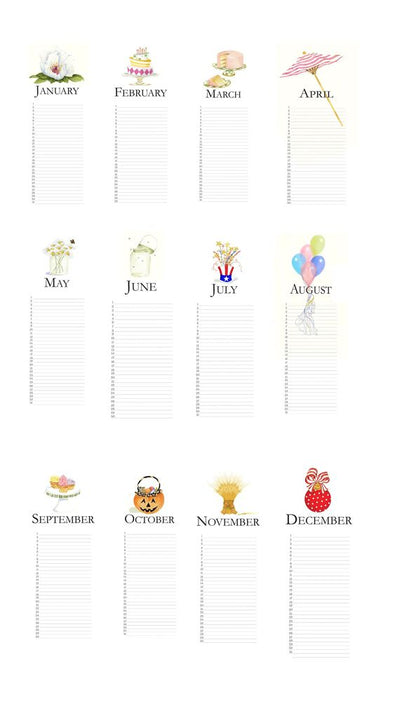 Perpetual Birthday & Anniversary Calendar