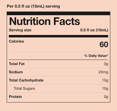 PH Delight Nutritional Label