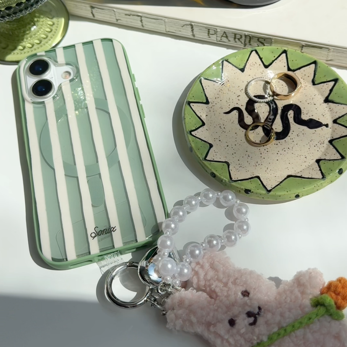 Phone Wristlet with Plush Bunny Charm