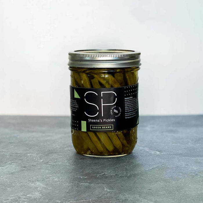 Pickled Green Beans (16 oz) by Sheena's Pickles, Austin TX.