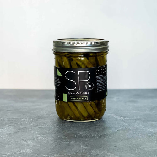 Pickled Green Beans (16 oz) by Sheena's Pickles, Austin TX.