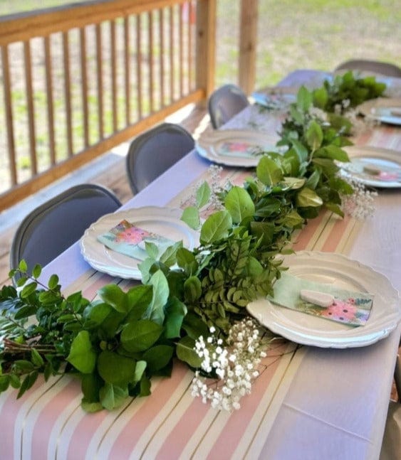 Hester & Cook Party Pink and Gold Awning Stripe Runner