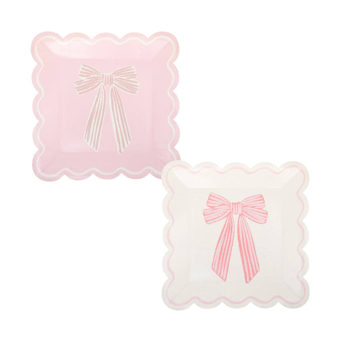 My Mind’s Eye PLPL1828 - Large Pink Bows Paper Plate Set