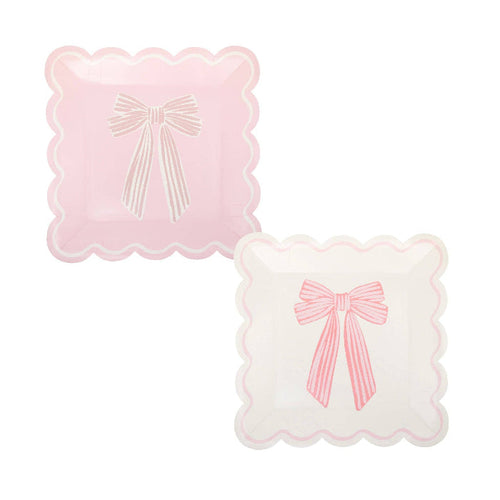 My Mind’s Eye PLPL1828 - Large Pink Bows Paper Plate Set