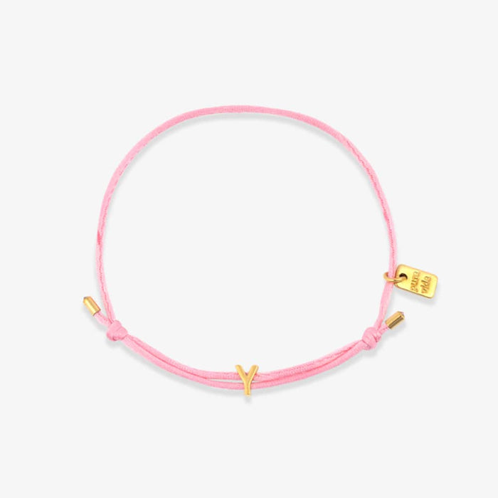Pink Initial Charm Bracelet