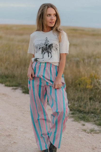 Pink Pony Stripe Boxer PantsS