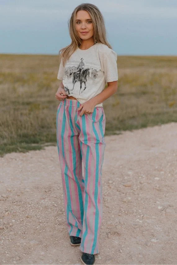Pink Pony Stripe Boxer PantsS