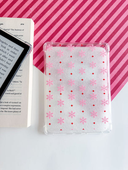 Pink Snowflake Kindle Case