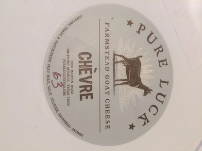 PLAIN CHEVRE from Pure Luck Dairy, fresh goat cheese from Dripping Springs, TX.