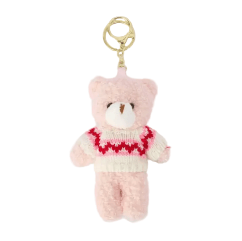 Sparkling Extras red and white Plush Bear With Mini Sweater Keychain Bag Charm (Make Selection)