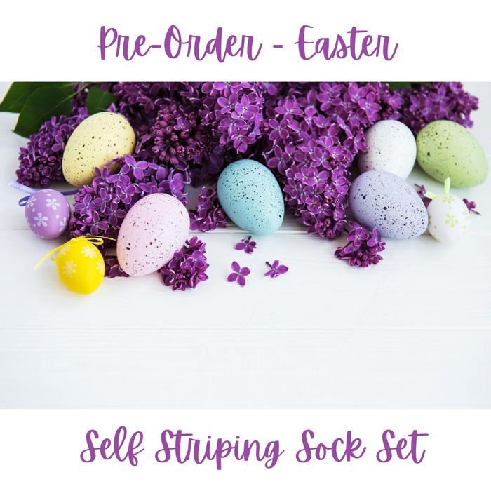 Pre-Order - Easter 2026 Self Striping Sock Set - Merino Nylon Sock