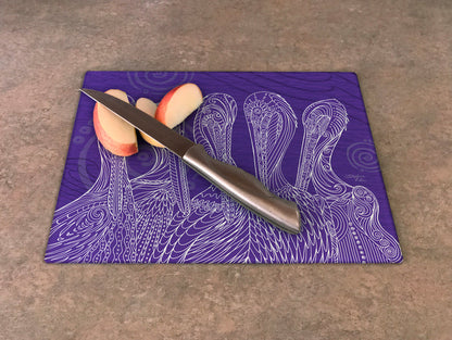 Purple Pelican Party Cutting Board