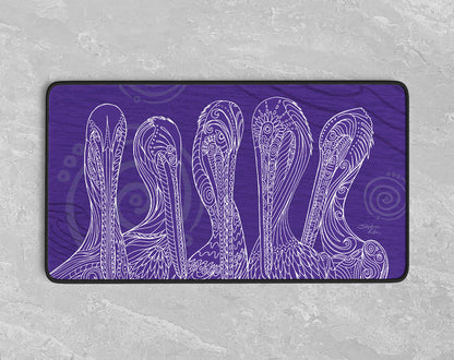 Purple Pelican Party Desk Mat