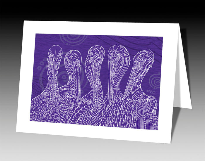 Purple Pelican Party Notecard