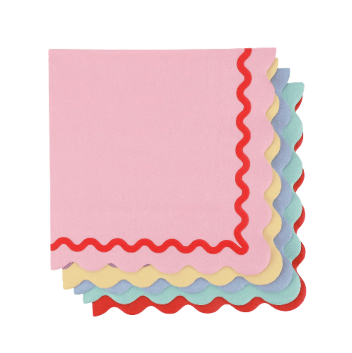Packed Party Party Rainbow Ric Rac Assorted Lunch Napkin