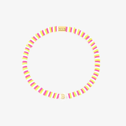 Raspberry Alphabet Stretch Bracelet