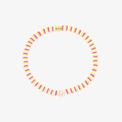 Raspberry Alphabet Stretch Bracelet