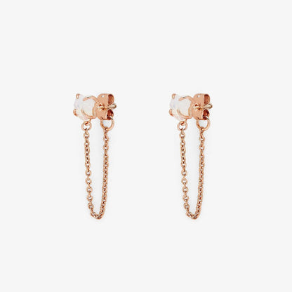 Raw Gem Chain Wrap Earrings