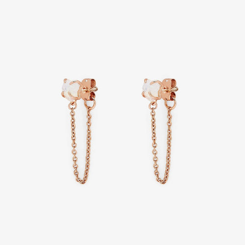 Raw Gem Chain Wrap Earrings