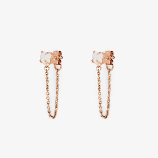 Raw Gem Chain Wrap Earrings