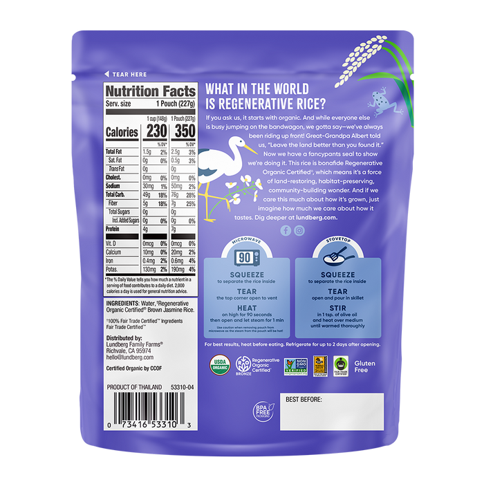 Regenerative Organic Certified® 90-Second Brown Jasmine Rice