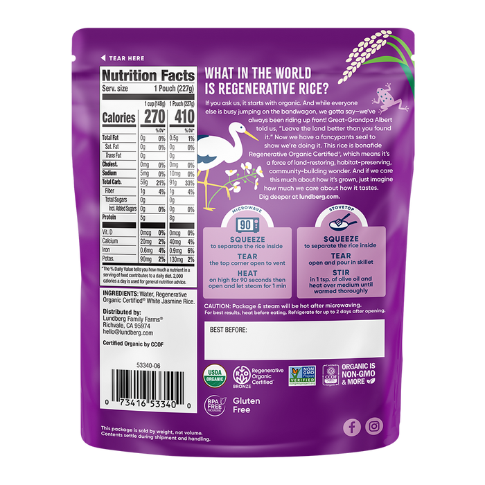 Regenerative Organic Certified® 90-Second Jasmine Rice