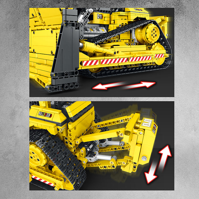 REOBRIX 22001 Mechanical Caterpillar D11 Bulldozer RC 1988pcs Reobrix