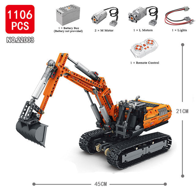 REOBRIX 22003 Mechanical Excavator RC 1106pcs Reobrix