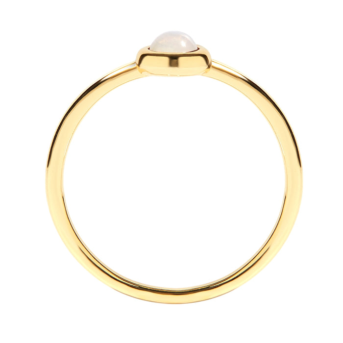 Ring EDELGLANZ mit Mondstein (synth.) gelbgold