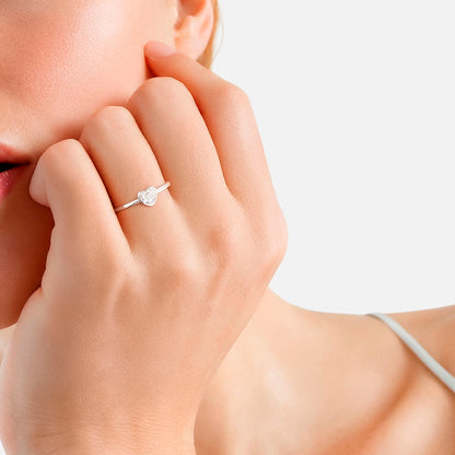Ring HERZ mit Zirkonia silber