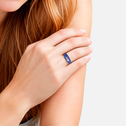 Ring SKORPION gold Emaille blau