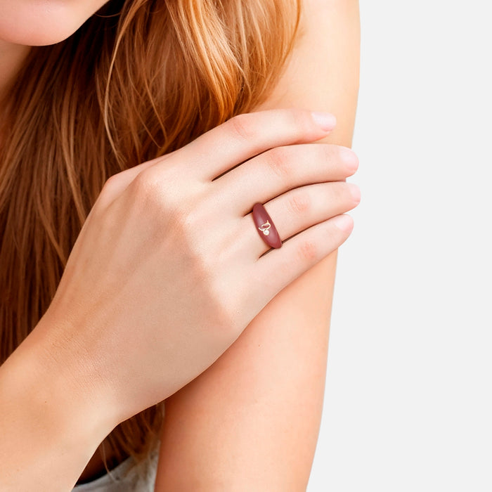 Ring STEINBOCK gold Emaille braun