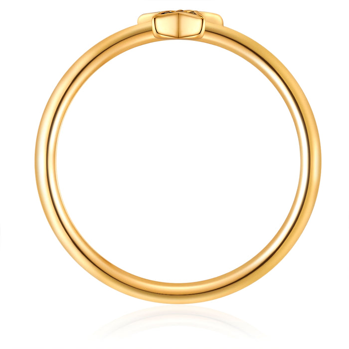 Ring STERN mit Zirkonia lila gelbgold