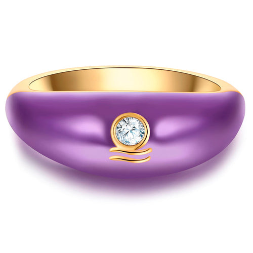 Ring WAAGE gold Emaille lila