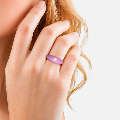 Ring WAAGE gold Emaille lila