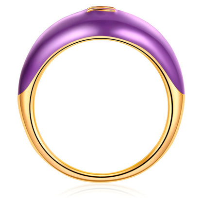 Ring WAAGE gold Emaille lila