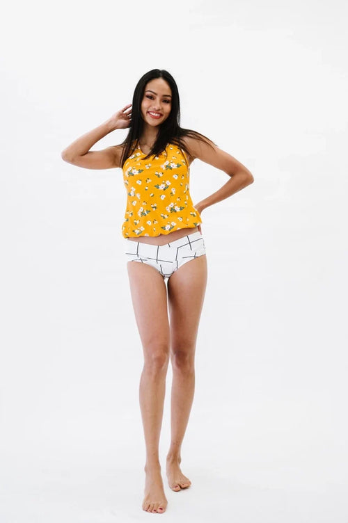 Rosie Long Tankini Top w/ Banded Hem