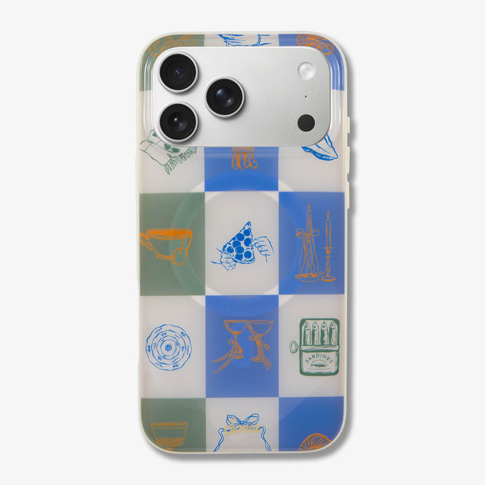 Santorini Check MagSafe® Compatible iPhone Case