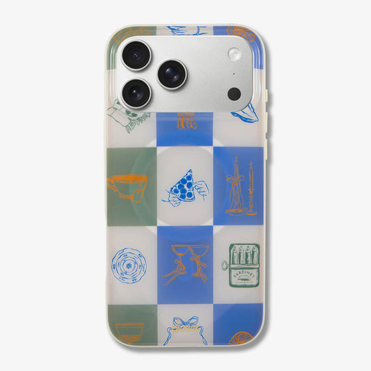 Santorini Check MagSafe® Compatible iPhone Case