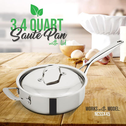 Saute Pan With Lid - Stainless Steel, Works With Model Number: Ncssx45