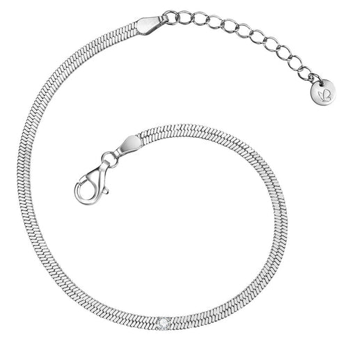 Schlangenarmband mit Zirkonia silber
